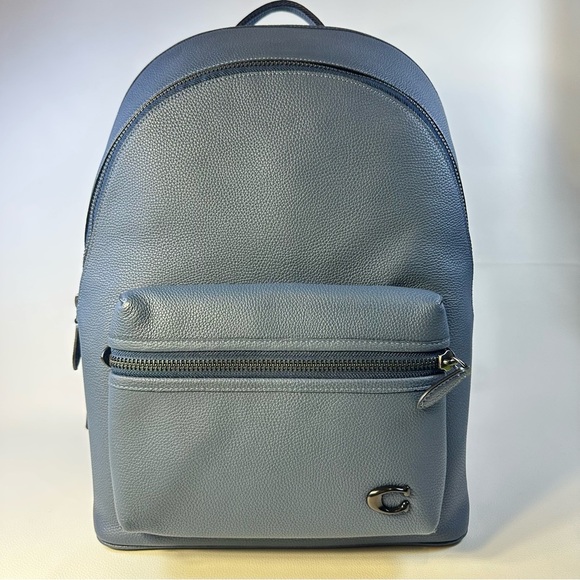 NEW Men’s Coach Charter Leather Backpack in Dark Denim Blue - Picture 3 of 13